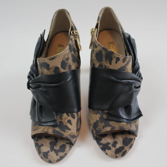 Louise et Cie Lo Idola Open Toe Bootie Heeled Boot Leopard Women Shoe 7 NEW FLAW - Picture 2 of 13